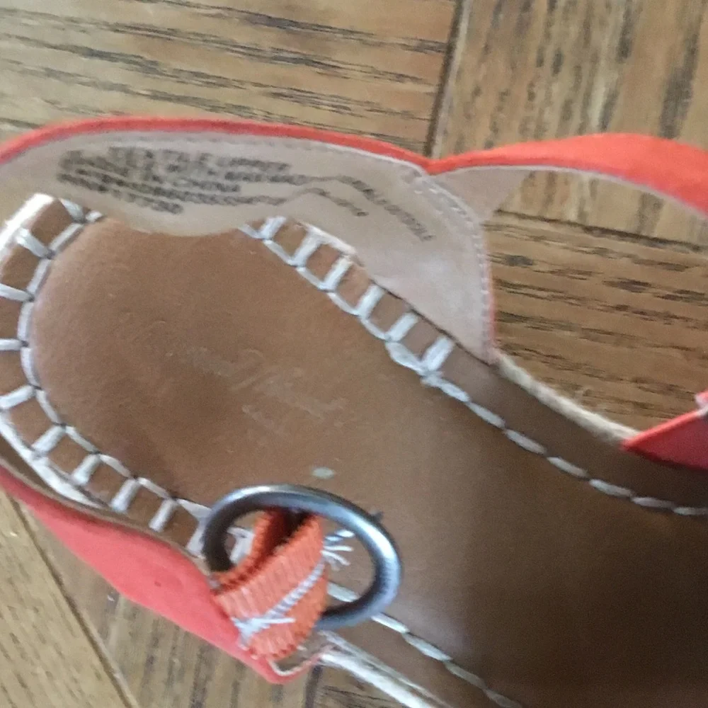 Universal Thread Orange Espadrille Wedge Slingback Sandals